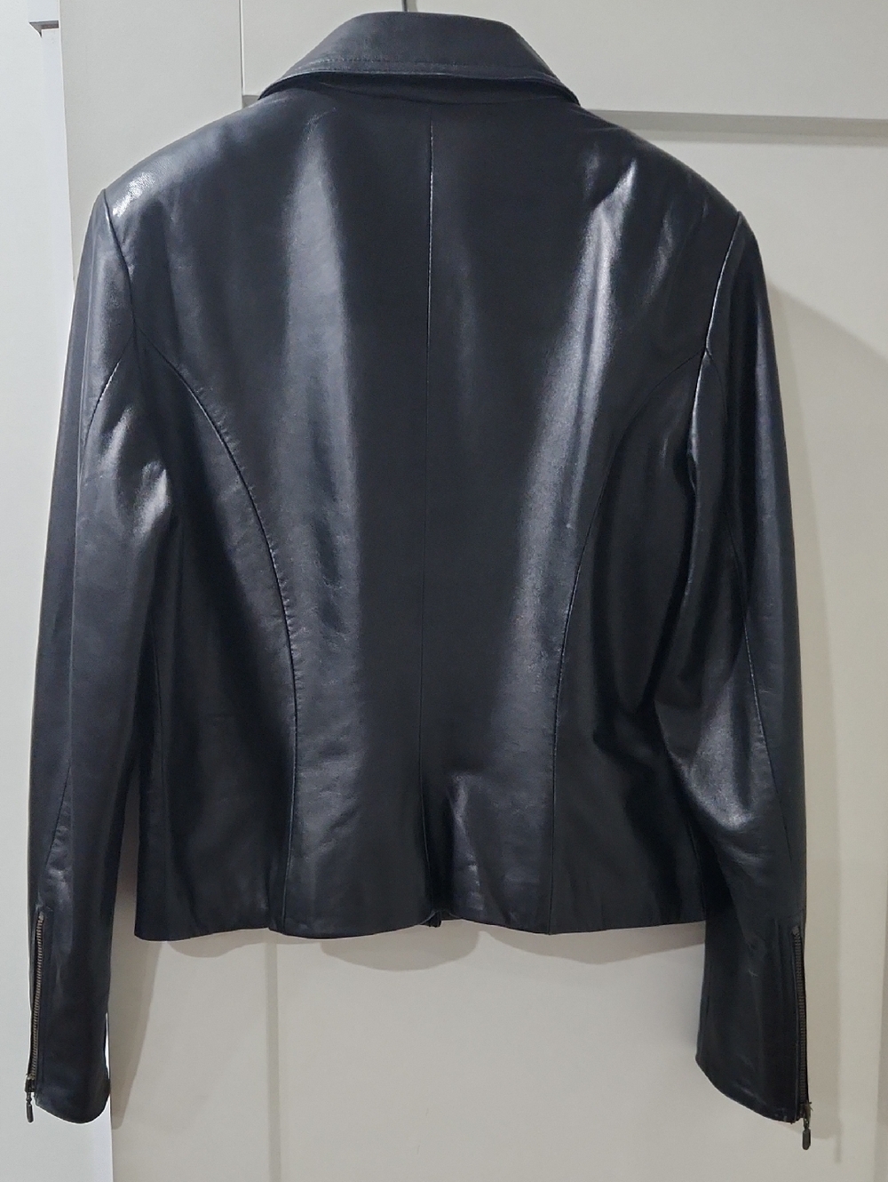 Danier Black Leather Asymmetrical Zip Jacket - Picture 2 of 7